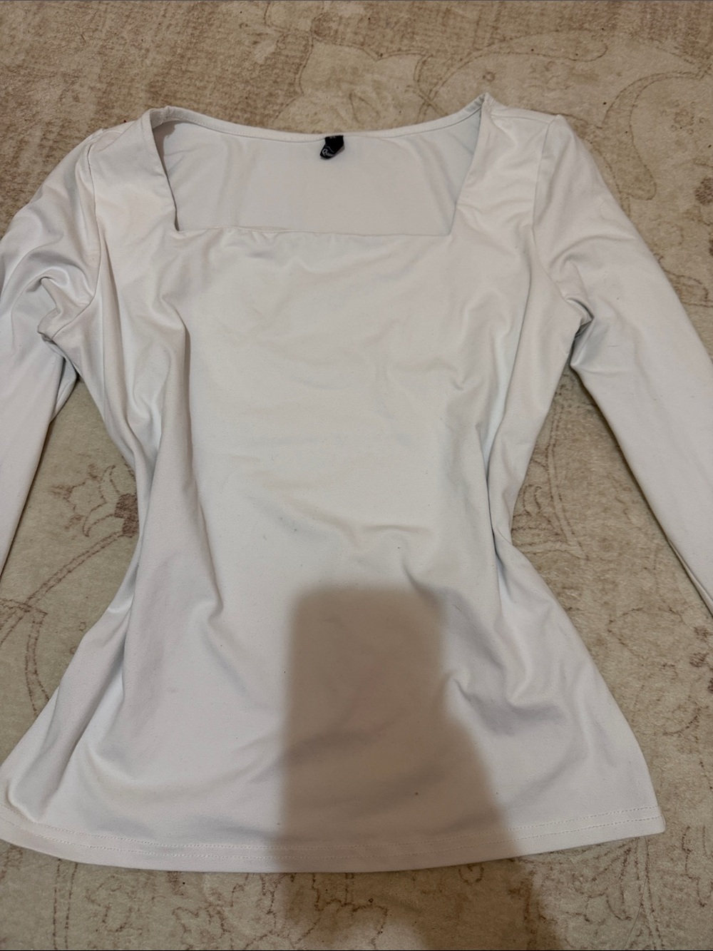 Women’s Square Neck Long Sleeve Top - White
